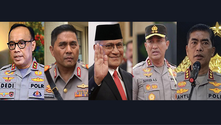 Komjen Dedi Prasetyo - Komjen Karyoto - Komjen Marthinus Hukom - Komjen Suyudi Ario Seto - Komjen Wahyu Widada