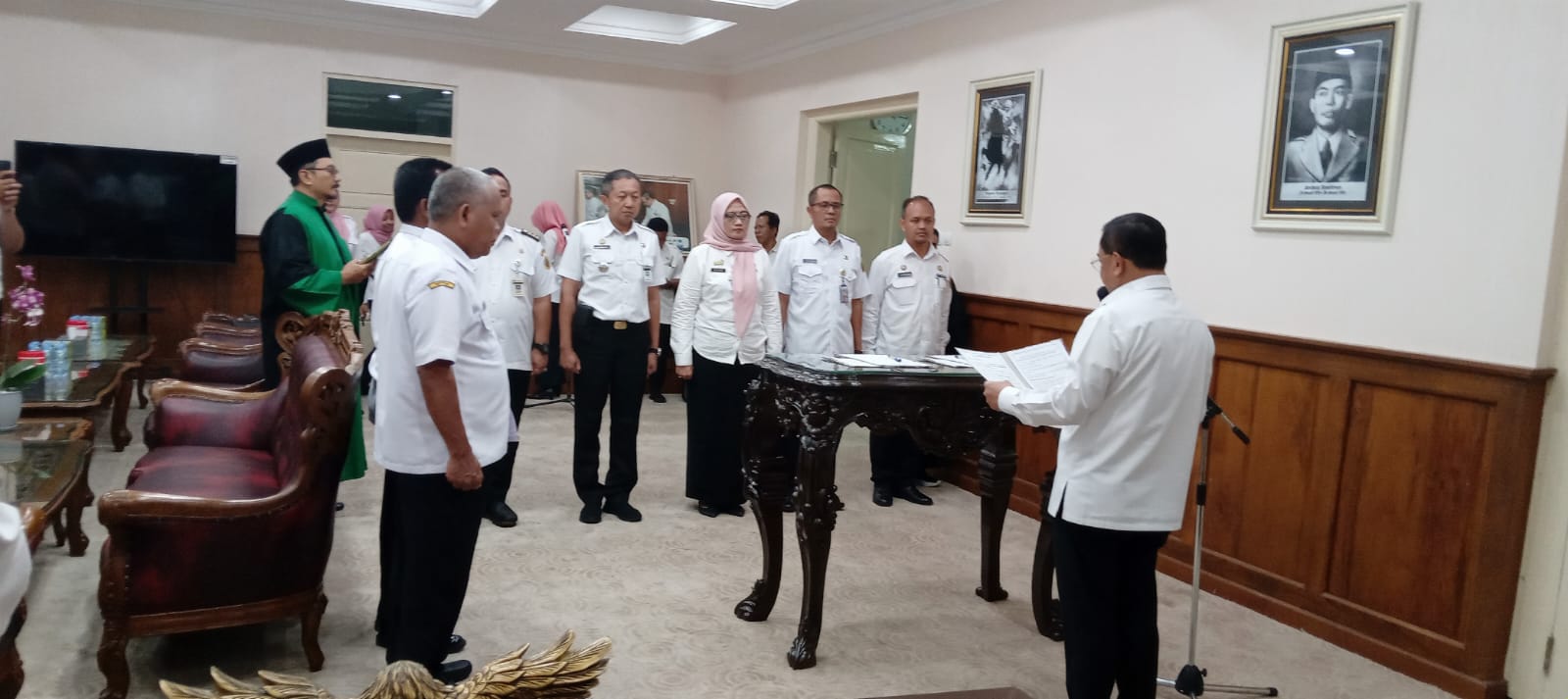 Pelantikan para kepala dinas baru oleh Bupati Pati Sudewo, Rabu (12/11/2025). (ANDRE/RADAR KUDUS)