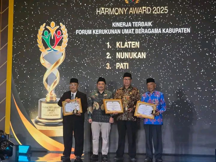 Kabupaten Pati meraih penghargaan kinerja terbaik ke-3 Harmony Award 2025. (HUMAS PATI)
