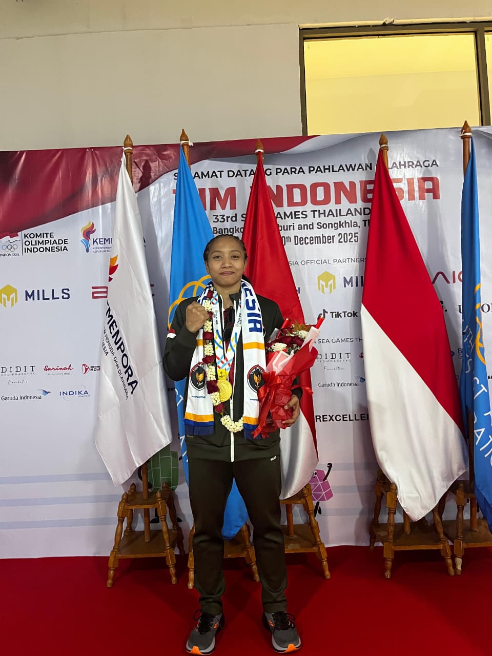 Atlet Dwi Ani Retno asal Rembang meraih medali emas SEA Games 2025.