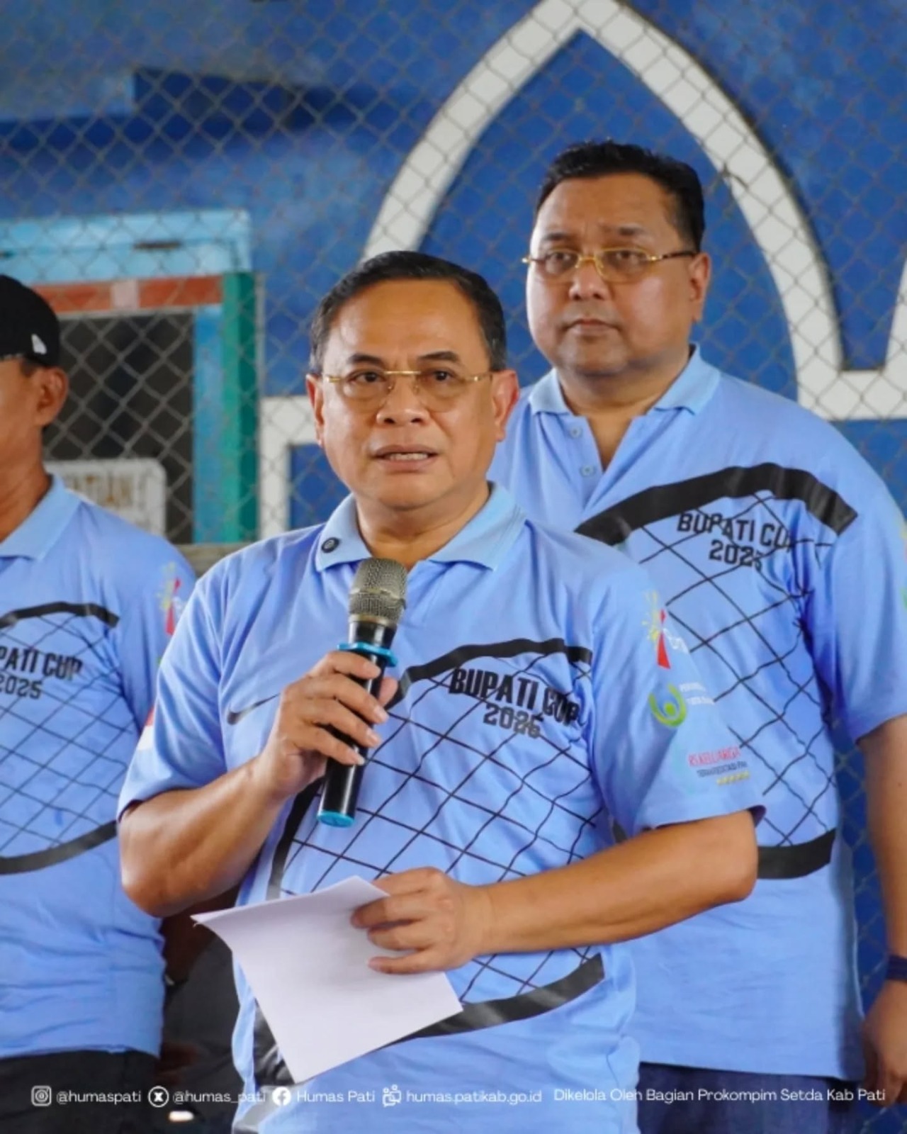 Bupati Pati Sudewo menutup kejuaraan tenis lapangan Bupati Pati Cup 2025. (HUMAS PATI)