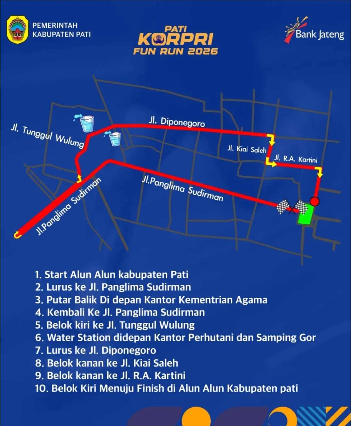 Rute event Pati KORPRI Fun Run 2026. (ISTIMEWA)