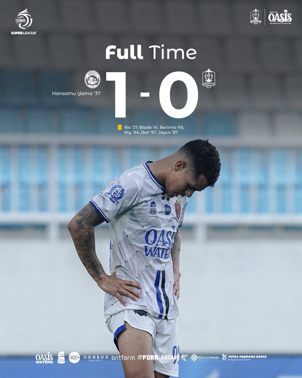 Carlos Franca kecewa atas kekalahan 1- 0  melawan Arema.