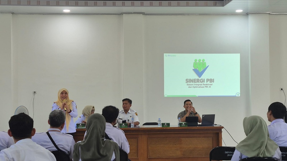 SOSIALISASI: Dinsos Grobogan dan BPJS Kesehatan Kantor Kabupaten Grobogan saat sosialisasi reaktivasi PBI. (INTAN MAYLANI SABRINA/RADAR PATI)
