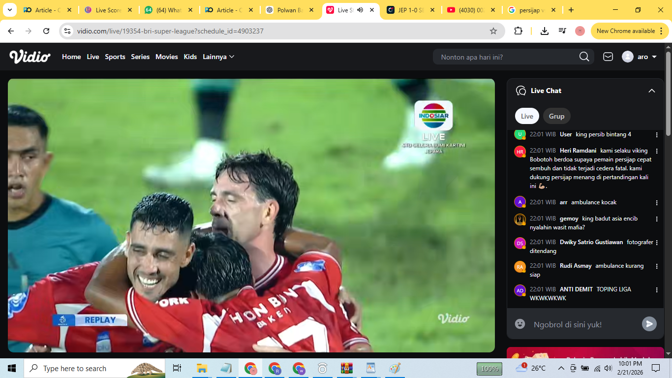 Persijap merayakan gol