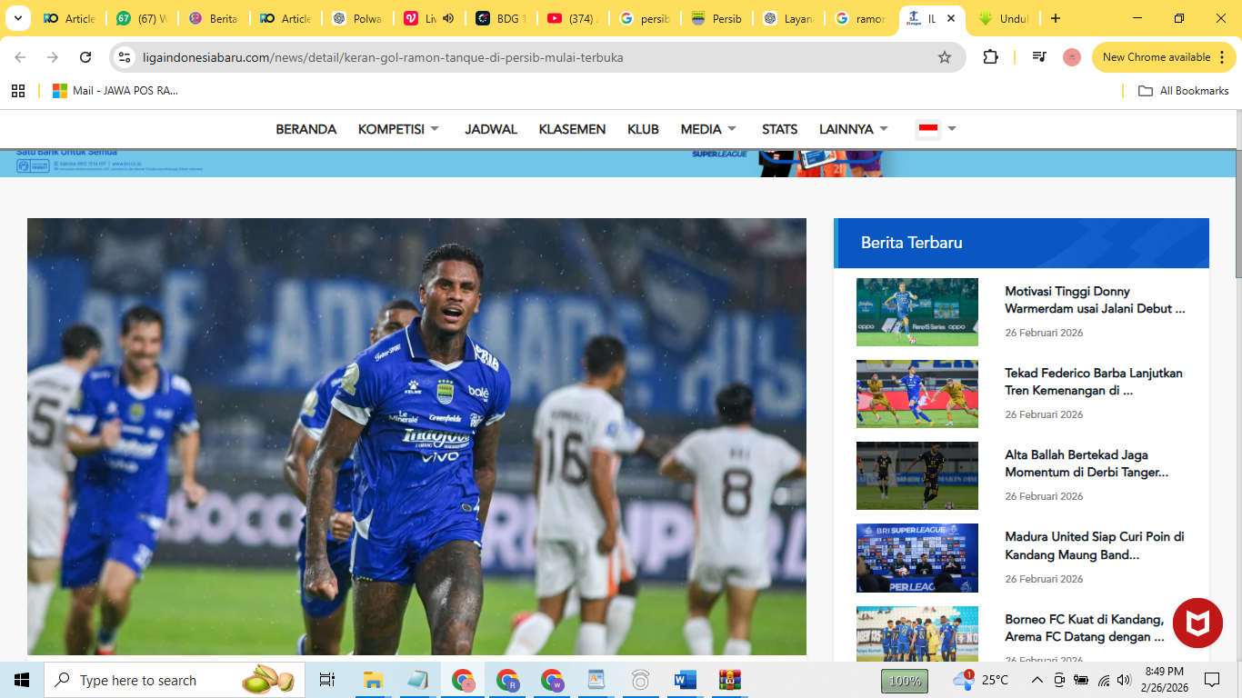 Striker Persib Bandung Ramon Tanque.