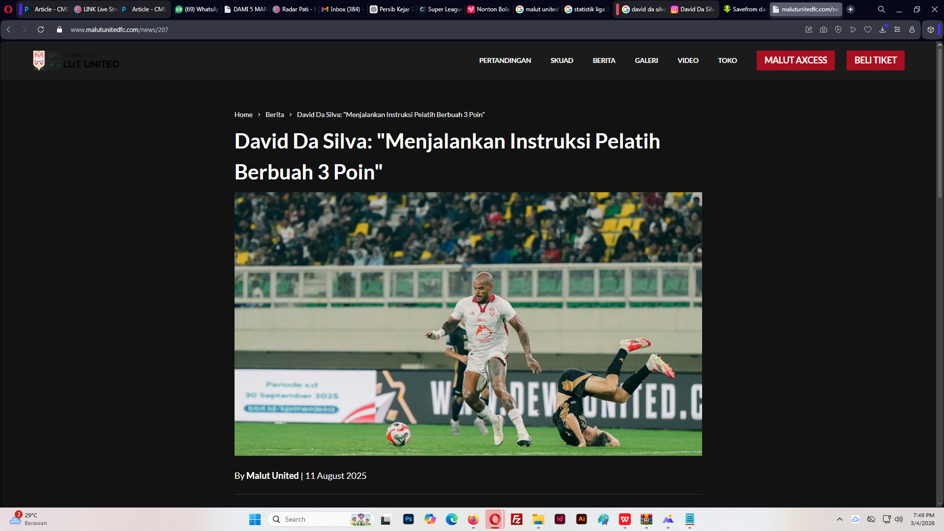 Striker Malut United David da Silva