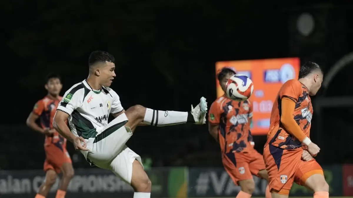 Penyerang PSS Sleman Gustavo Tocantins.