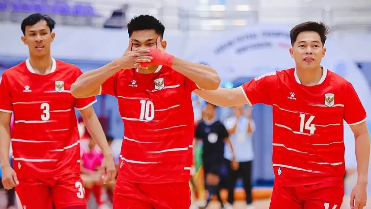 Pemain timnas Futsal Indonesia M Sanjaya (nomor punggung 10). 