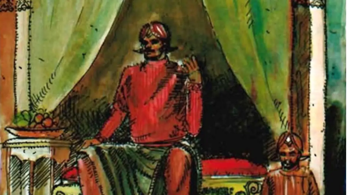 Adipati Paranggaruda bernama Yujopati duduk di hadapan para orang kepercayaannya. (sumber: Asal-usul Pati)