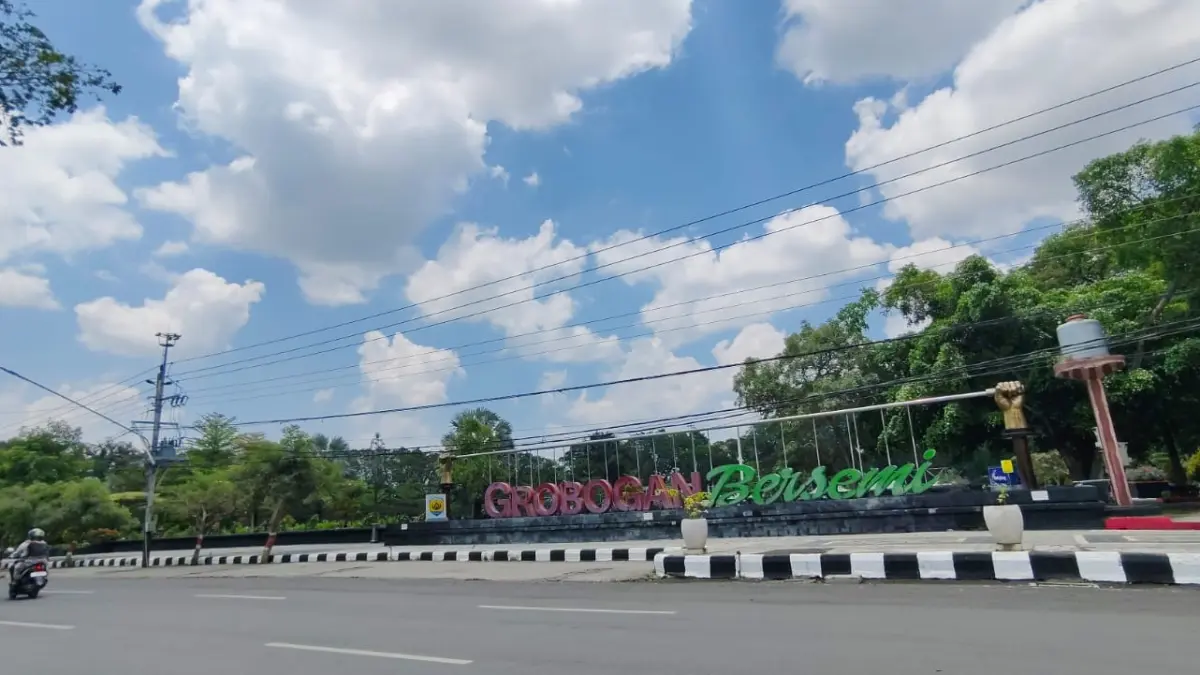 Alun-alun Grobogan bakal dipasang videotron untuk menayangkan informasi publik dan nonton bareng. (S. MUNIR/RADAR PATI)