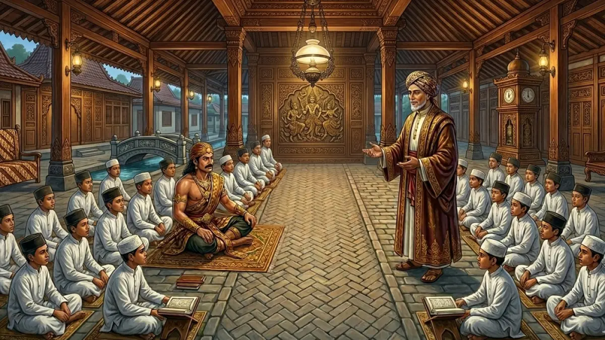 Saridin berguru dengan Sunan Kudus. (AI/ABDUL ROCHIM/RADAR PATI)