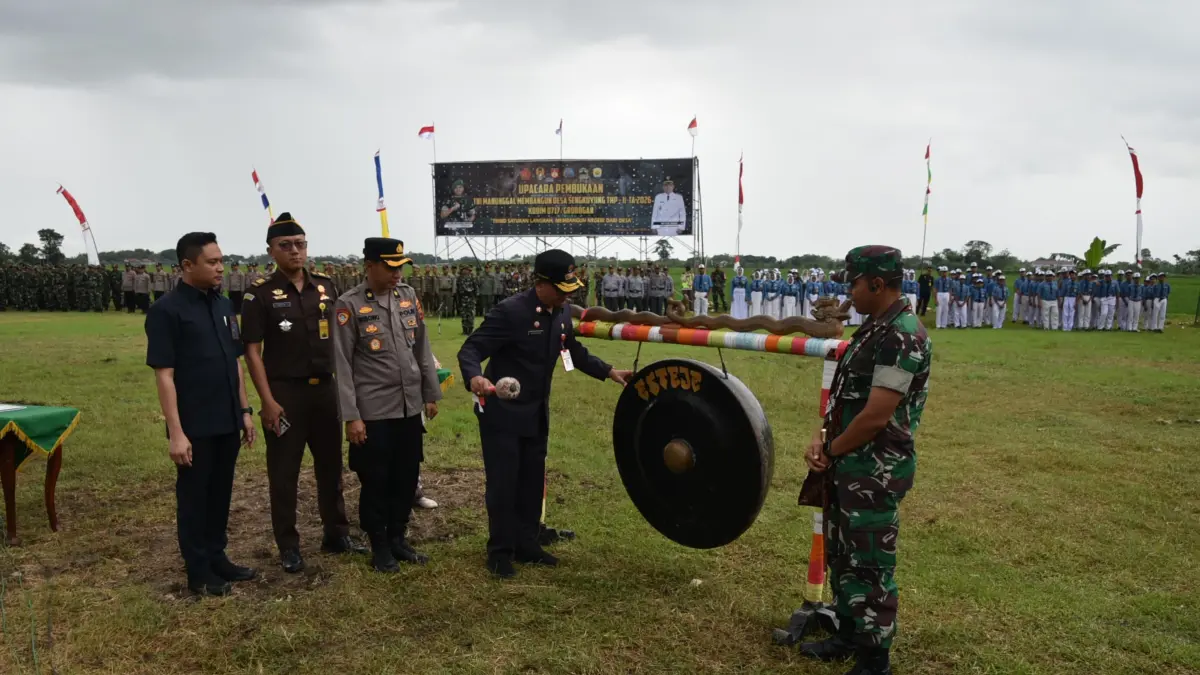 DIBUKA: TMMD Sengkuyung di Desa Pepe Kecamatan Tegowanu resmi dibuka.