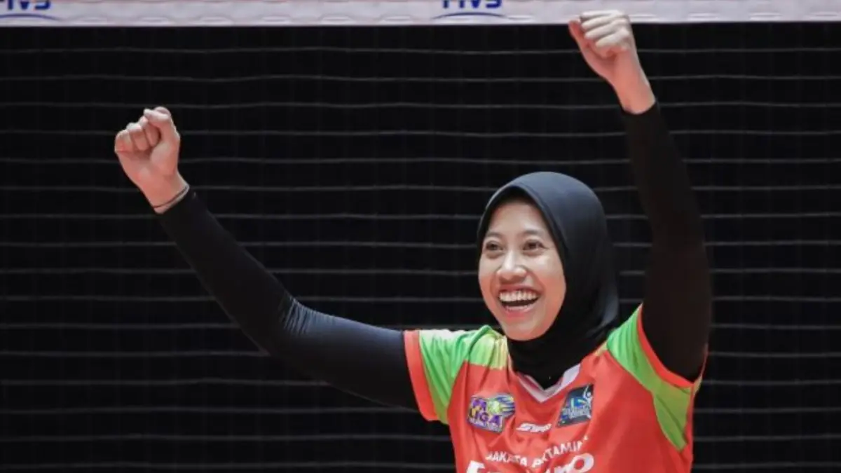 Pemain Jakarta Pertamina Enduro Megawati Hangestri bawa timnya juara Proliga Putri 2026. (JPR)
