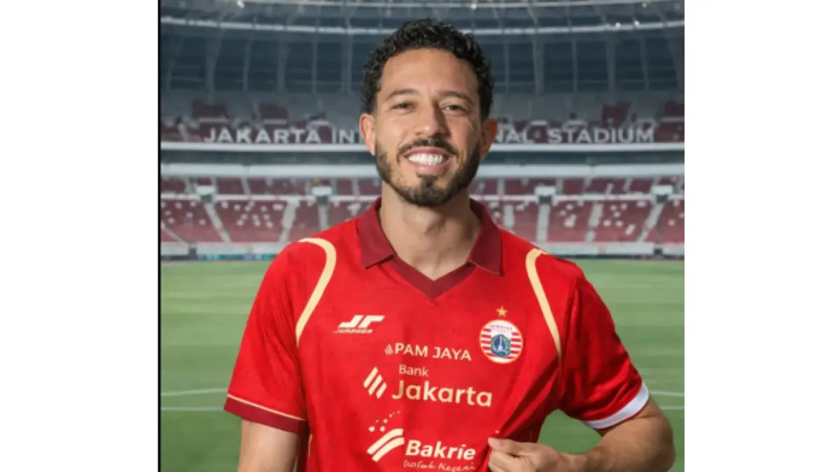 Jean Mota, gelandang serang Persija Jakarta mencetak gol.