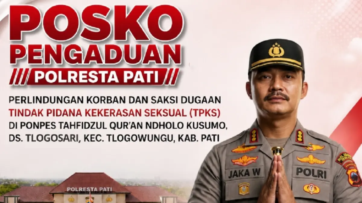 Polresta Pati buka posko pengaduan kasus pencabulan kiai As Ponpes Ndholo Kusumo.