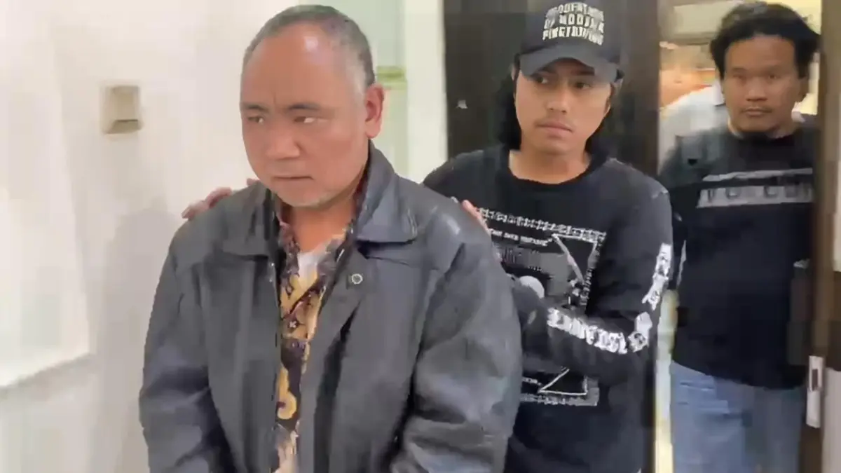 Tersangka kiai Ashari ditahan Polresta Pati. (ANDRE F/RADAR PATI)