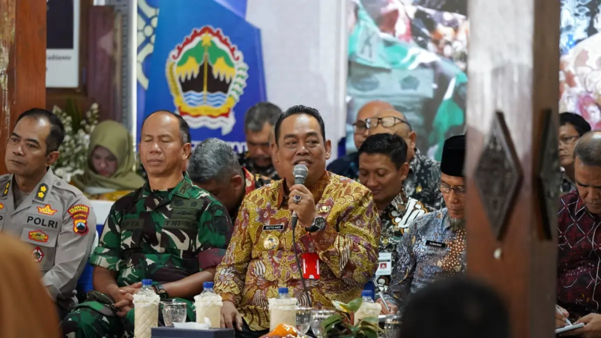 REMBUG PEMBANGUNAN: Bupati Grobogan Setyo Hadi saat menyampaikan usulan pembangunan tahun 2027.