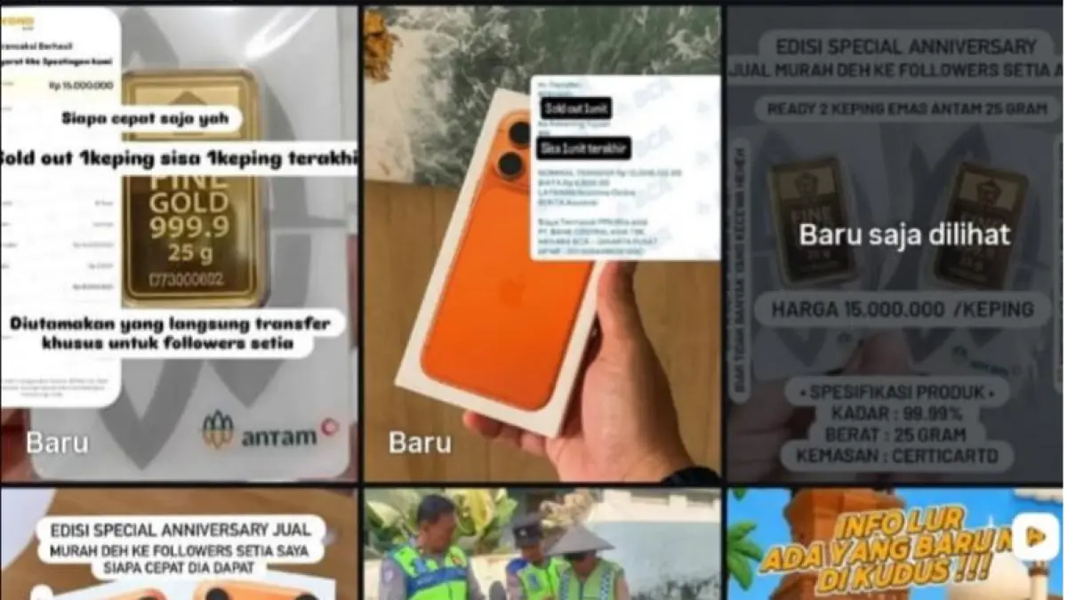 HACK: Akun media sosial Polres Kudus jualan emas dan handphone karena dibajak. (TANGKAP LAYAR)