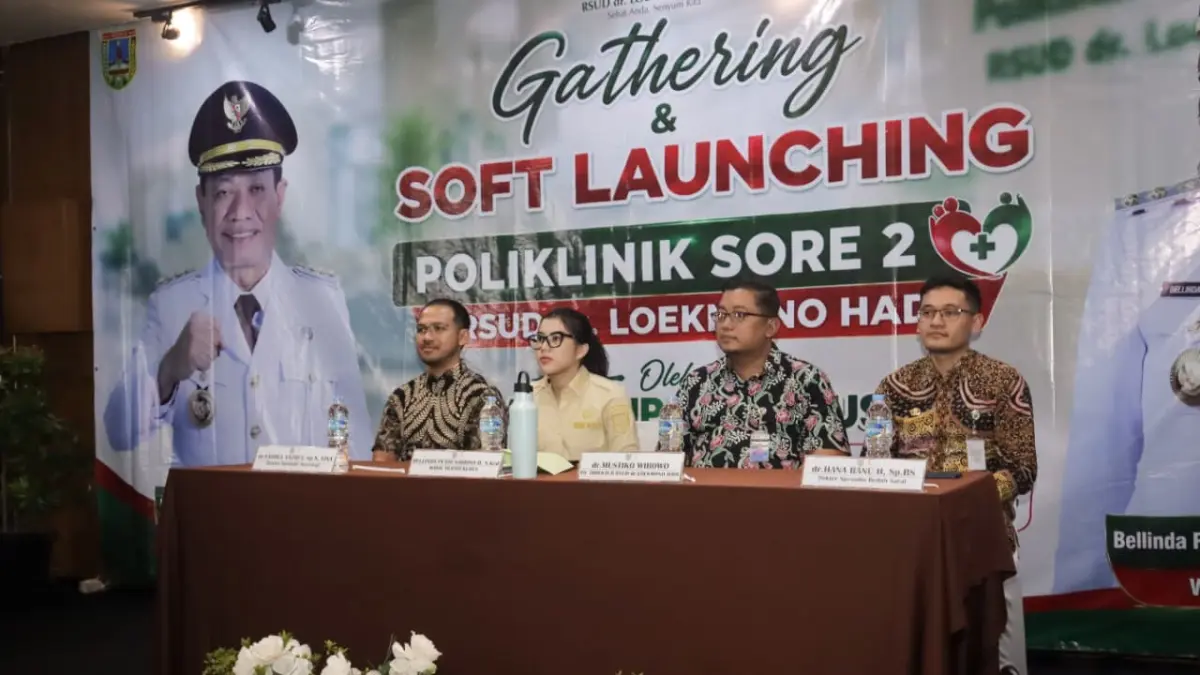 
GEBRAKAN BARU: Wakil Bupati Kudus Bellinda Putri Sabrina Birton memimpin soft launching program Poliklinik Spesialis RSUD dr Loekmonohadi buka malam hari. (INDAH SUSANTI/RADAR PATI)