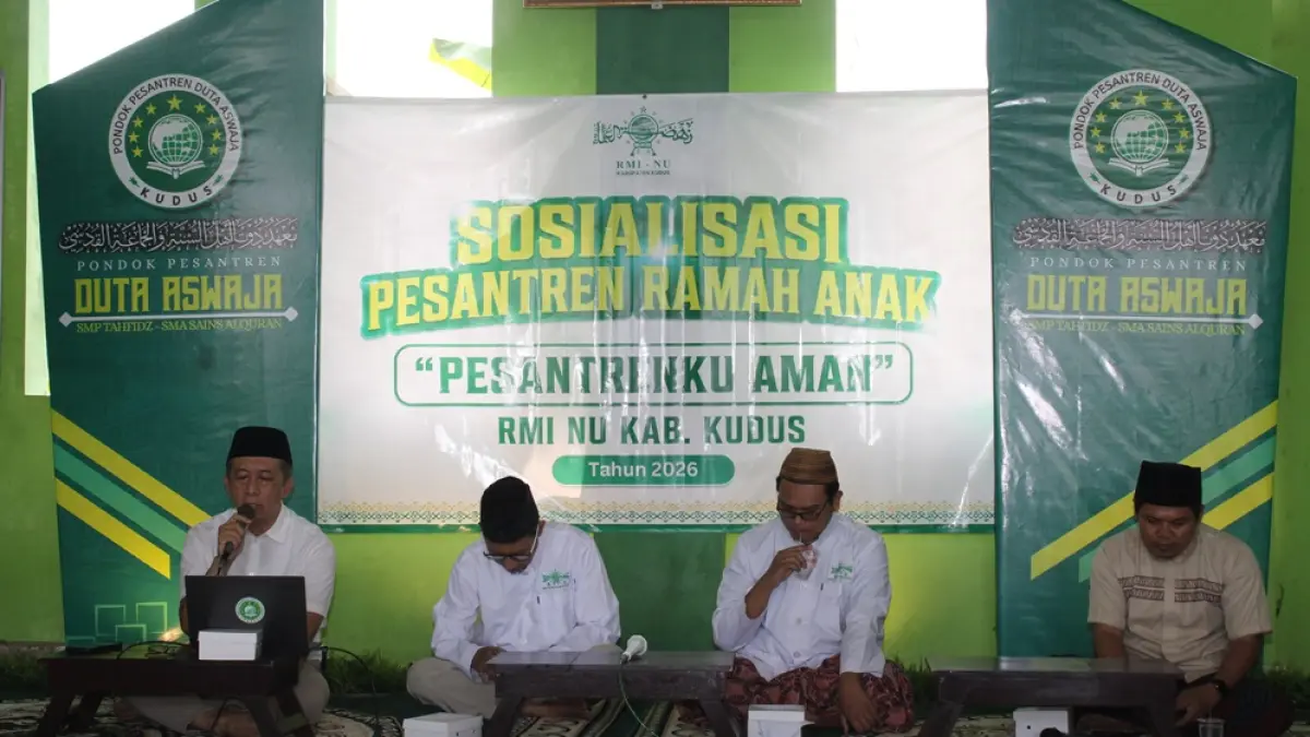 RMI NU Kabupaten Kudus mulai menggencarkan program sosialisasi Pesantren Ramah Anak di Pondok Pesantren Duta Aswaja, Sabtu (13/6).