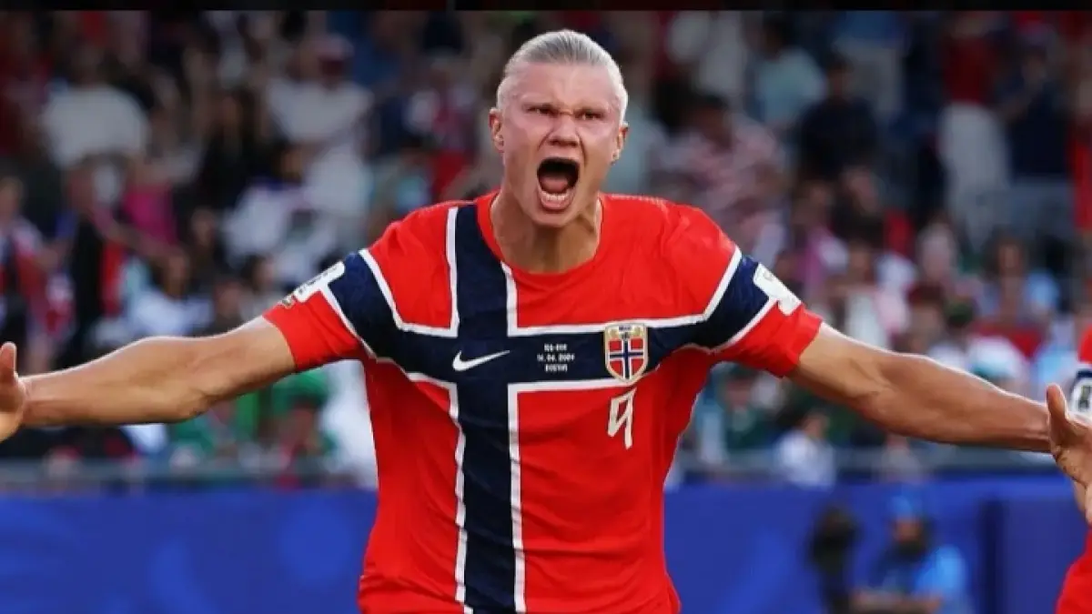 Erling Haaland cetak gol kedua ke gawang Brasil. (Ist)