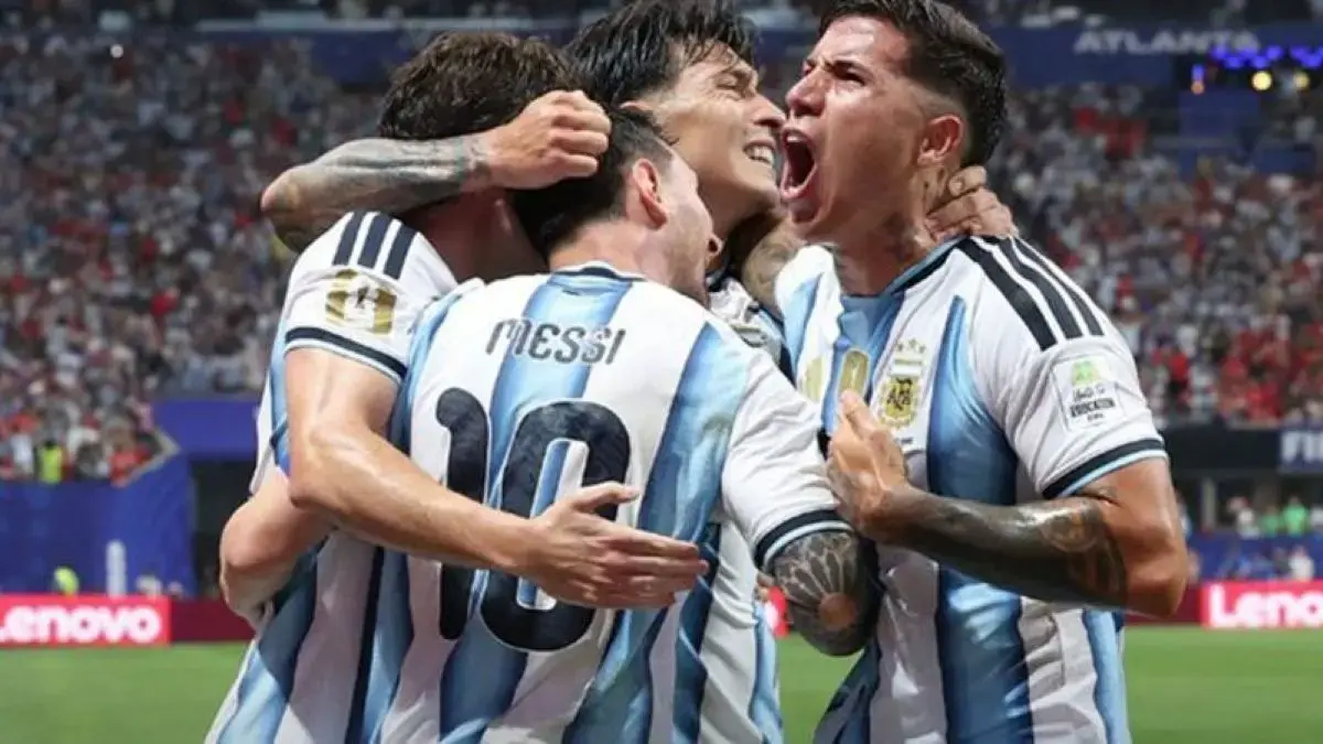 Timnas Argentina kalahkan Mesir pada babak 16 besar Piala Dunia 2026 di Stadion Mercedes-Benz, Atlanta, Selasa (7/7) waktu setempat. (X/FIFAWorldCup)