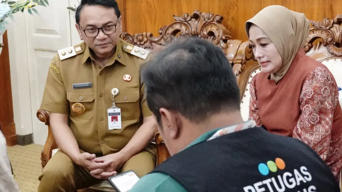 Plt Bupati Pati Risma Ardhi Chandra menerima audiensi BPS. (HUMAS PATI) 
