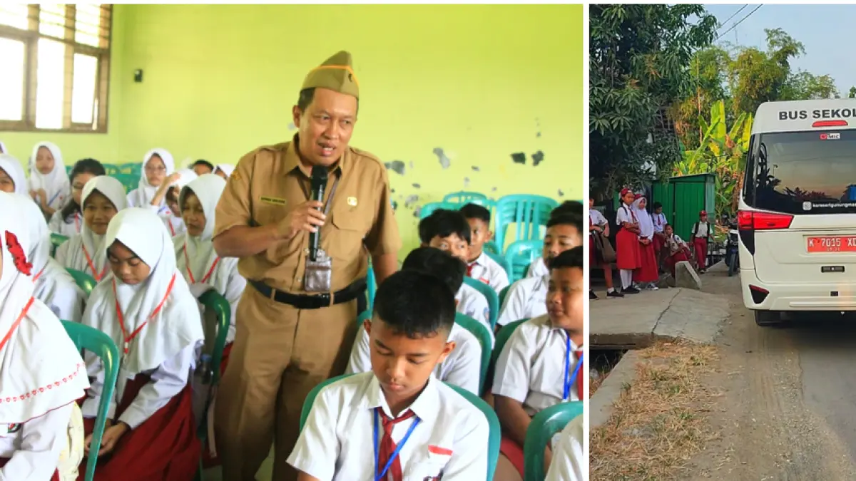 
BERI SUNTIKAN SEMANGAT: Achmad Sholchan memberikan arahan dan suntikan semangat pelaksaan MPLS di SD maupun SMP, kemarin. Satu sisi bus sekolah jemput anak sekolah. (WISNU AJI/RADAR PATI)
