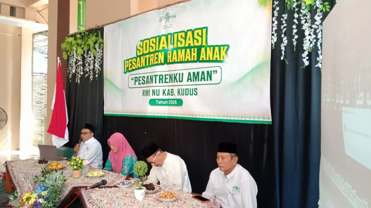 Sosialisasi Pesantren Ramah Anak yang digelar RMI NU Kabupaten Kudus di Pondok Pesantren Misbahul Qur