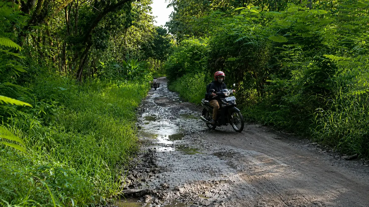 
GENJOT: Ruas jalan Balong-Kepoh di Kecamatan Jati, Blora yang bakal diusulkan dapat DAK.  (EKO SANTOSO/RADAR PATI)
