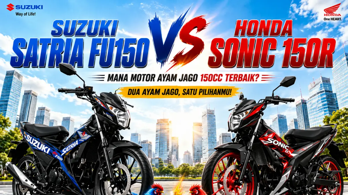 Sepeda Motor Suzuki Satria FU150 Versus Honda Sonic 150R. (AI/ABD. ROCHIM)