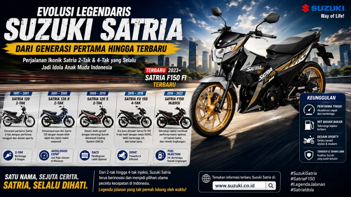 Suzuki Satria F150 dari masa ke masa. (AI)