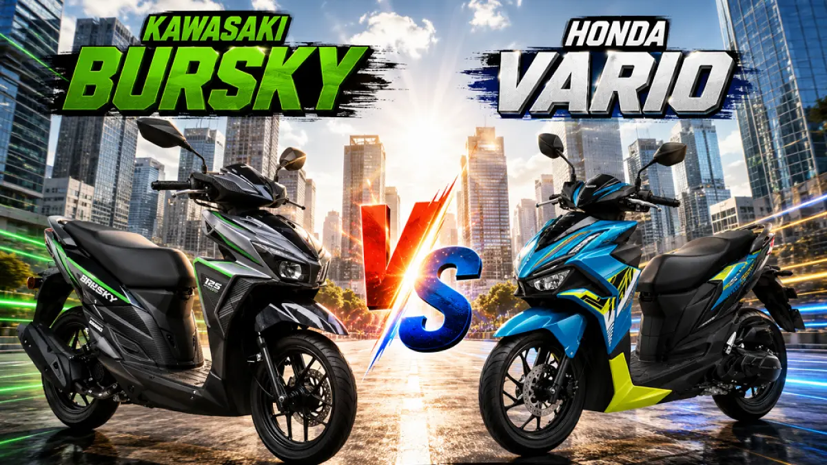 Kawasaki Bursky Vs Honda Vario. (AI/ABD.ROCHIM)