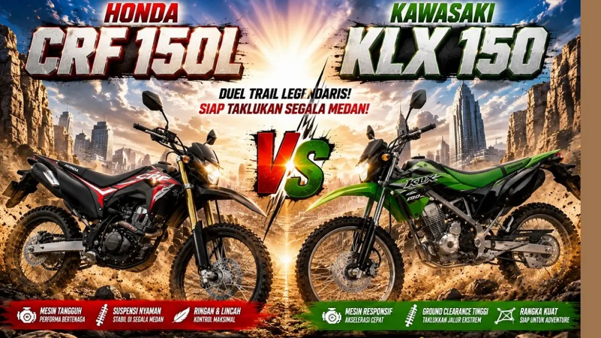 Motor trail Honda CRF 150L Vs Kawasaki KLX 150. (AI/ABD.ROCHIM)