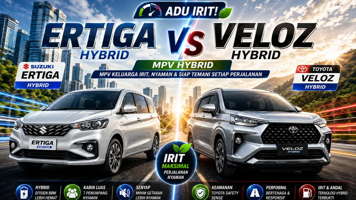 Mobil Suzuki Ertiga Hybrid Vs Toyota Veloz Hybrid. (AI/ABD. ROCHIM)