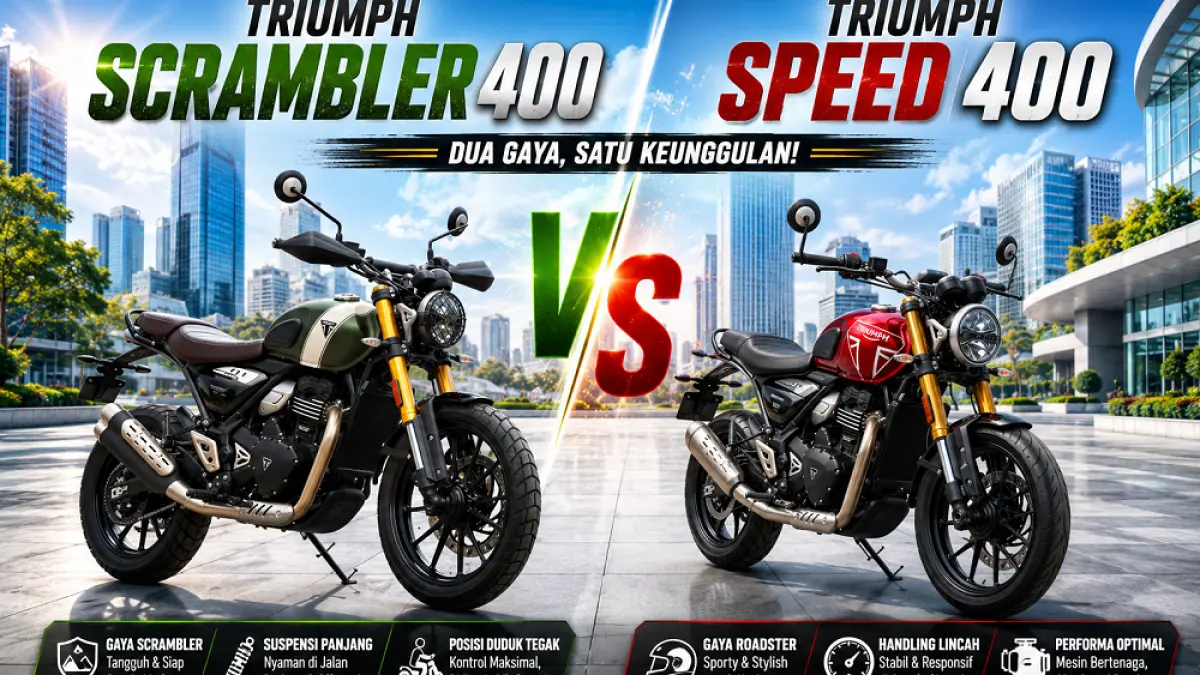 Triumph Scrambler 400 Vs Triumph Speed 400. (AI/ABD. ROCHIM)
