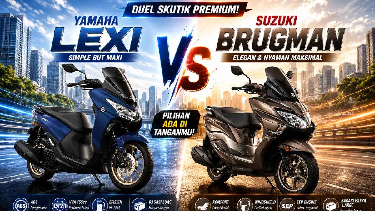 Yamaha Lexi Vs Suzuki Brugman. (AI/ABD. ROCHIM)