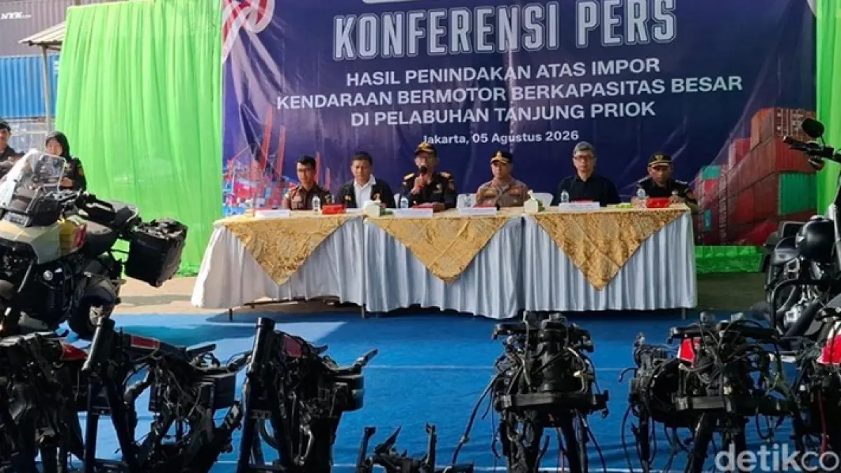 Bea Cukai Gagalkan Penyelundupan Harley Bekas dari China. Foto: detik.com