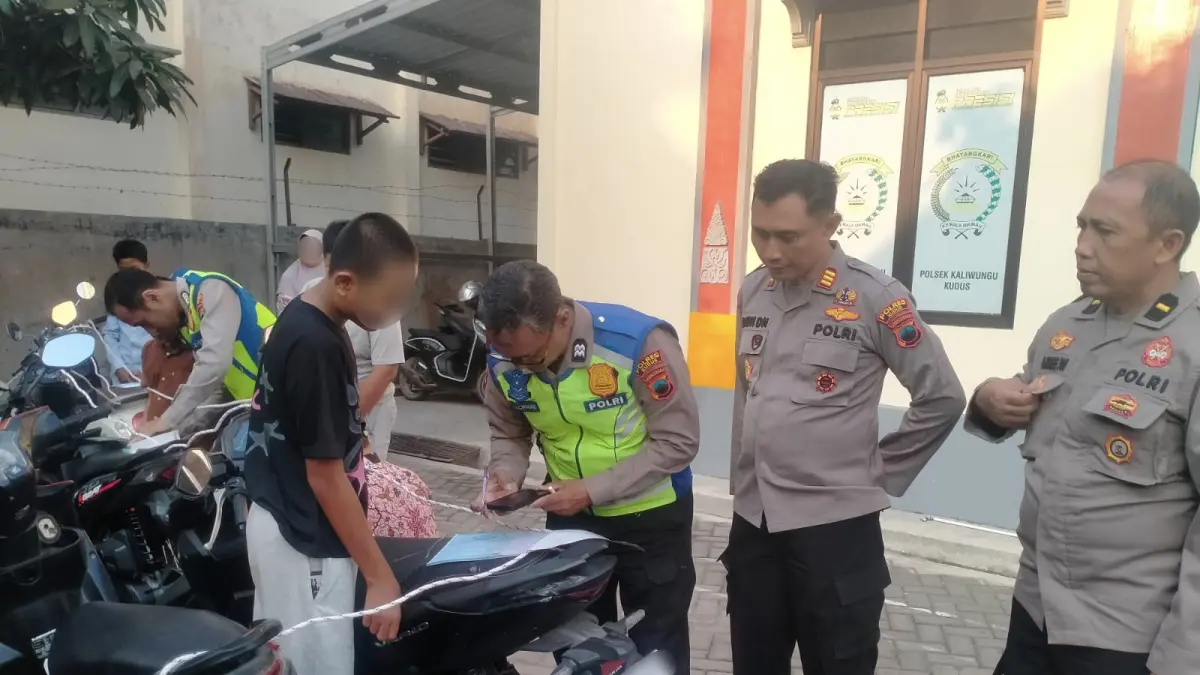 DIAMANKAN: Polisi mengamankan sepeda motor yang diduga digunakan untuk aksi balap liar. (POLRES KUDUS UNTUK RADAR PATI)