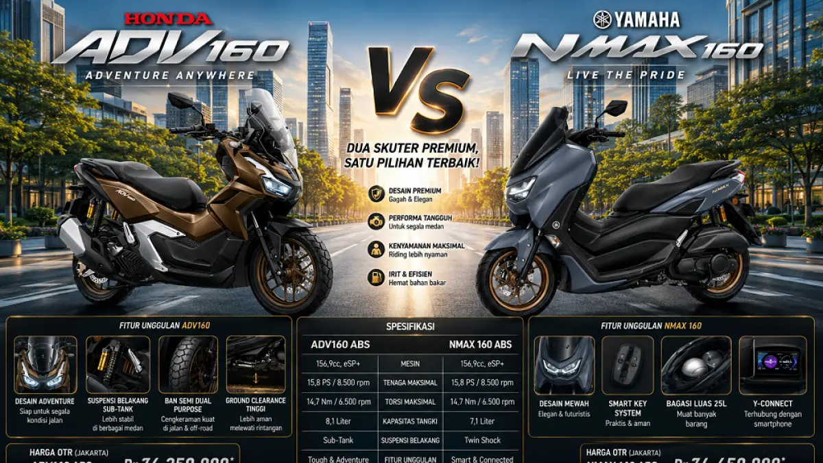 Honda ADV 160 Vs Yamaha Nmax 160. (AI/ABD. ABDUROCHIM)