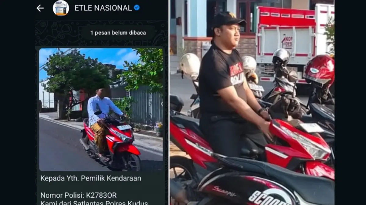 Warga Kudus ditilang secara elektronik oleh Polres Kudus, Jumat (7/8). Namun mengaku bingung karena data tidak sesuai. (WARGA UNTUK RADAR PATI)