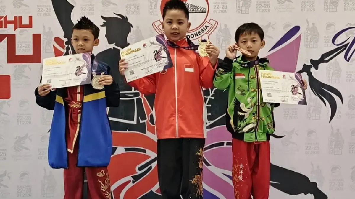 Kontingen Pengurus Kabupaten (Pengkab) Wushu Indonesia Kudus mencatatkan prestasi membanggakan pada Kejuaraan Nasional (Kejurnas) Wushu Kungfu PBWI yang digelar di Alam Sutera, Tangerang, pada 22–27 Juli 2026. (WUSHU KUDUS UNTUK RADAR PATI)