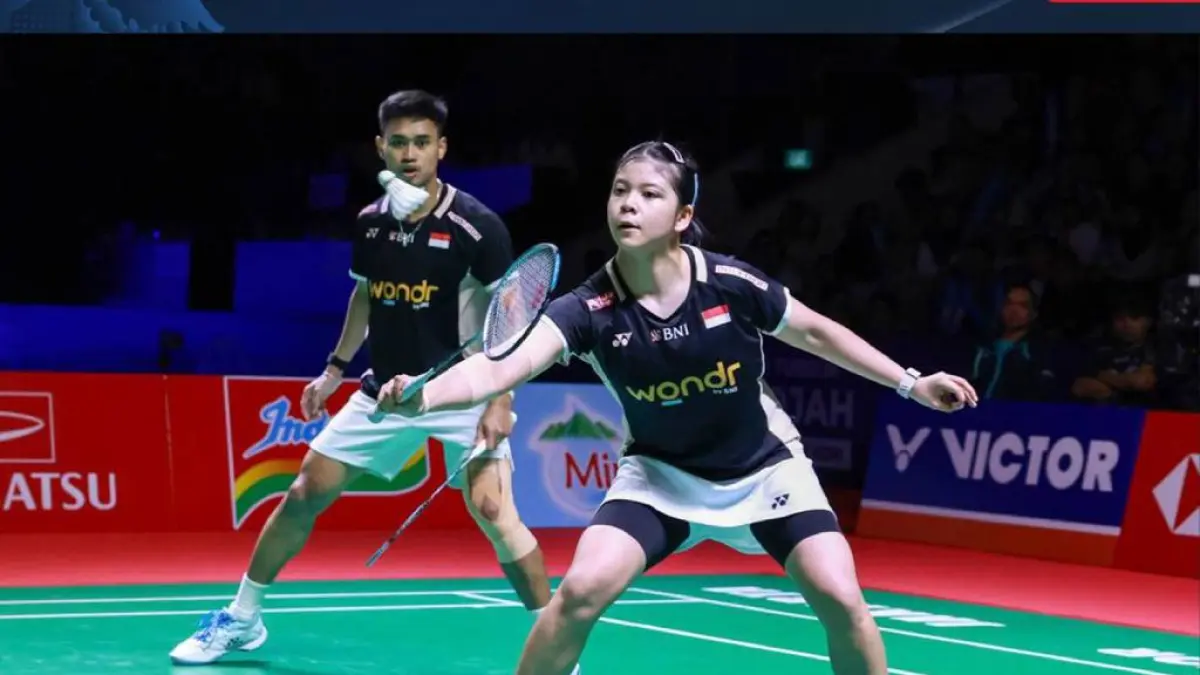 Ganda campuran Felisha Nathaniel Pasaribu (kanan) bersama Jafar Hidayatullah. (PBSI)