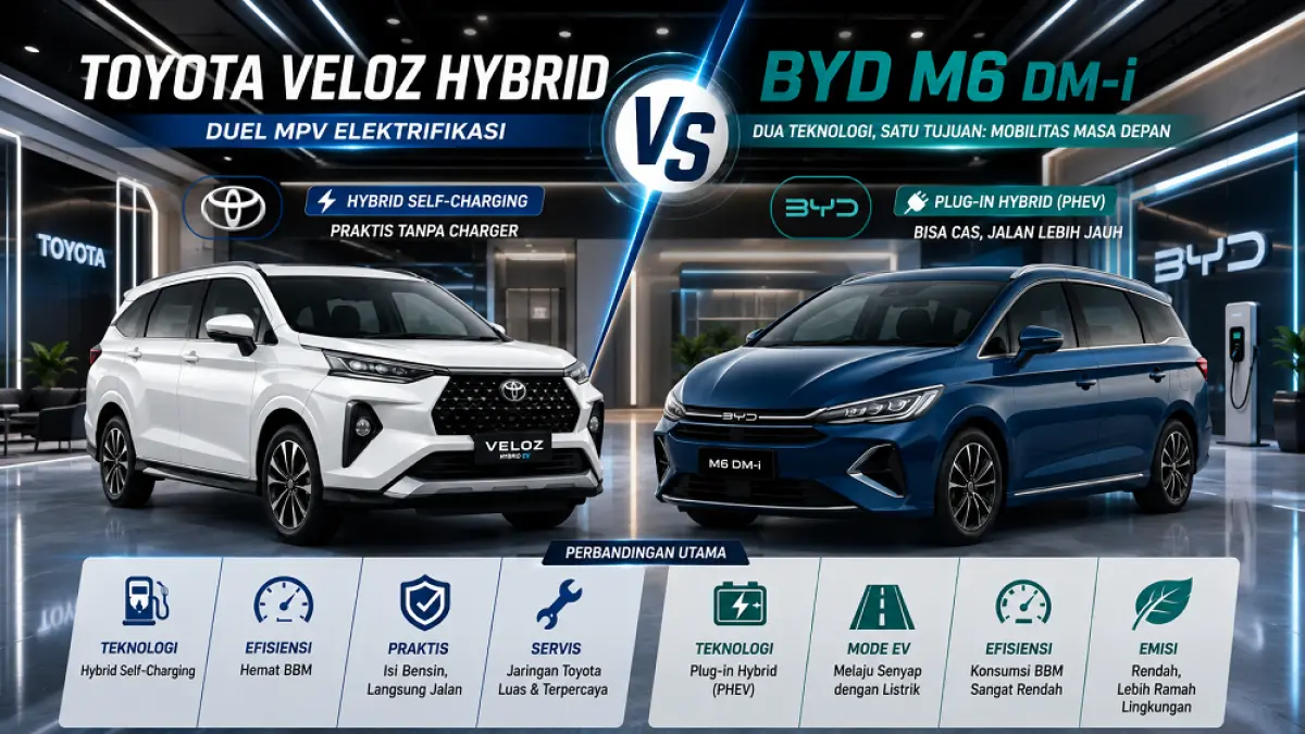 Toyota Veloz Hybrid versus BYD M6 M-i. (AI/ABD. ROCHIM)