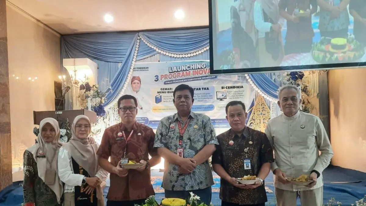 LAUNCHING: Disdik Grobogan saat launching tiga inovasi digital di Aula Disdik Grobogan, Jumat (21/8).