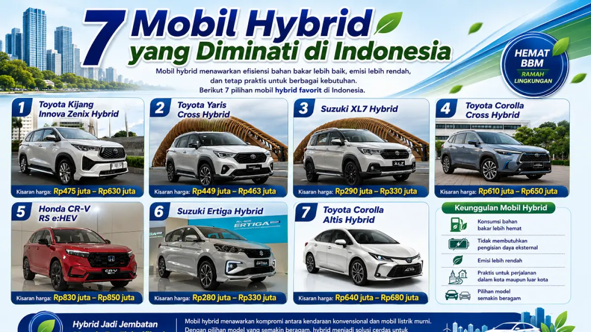 Mobil jenis hybrid yang sedang digemari. (DOK. IST/AI/ABD. ROCHIM)