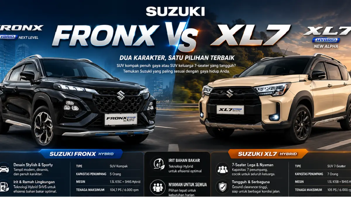 Suzuki Fronx Vs Suzuki XL-7. (SUZUKI/AI/ABD. ROCHIM)