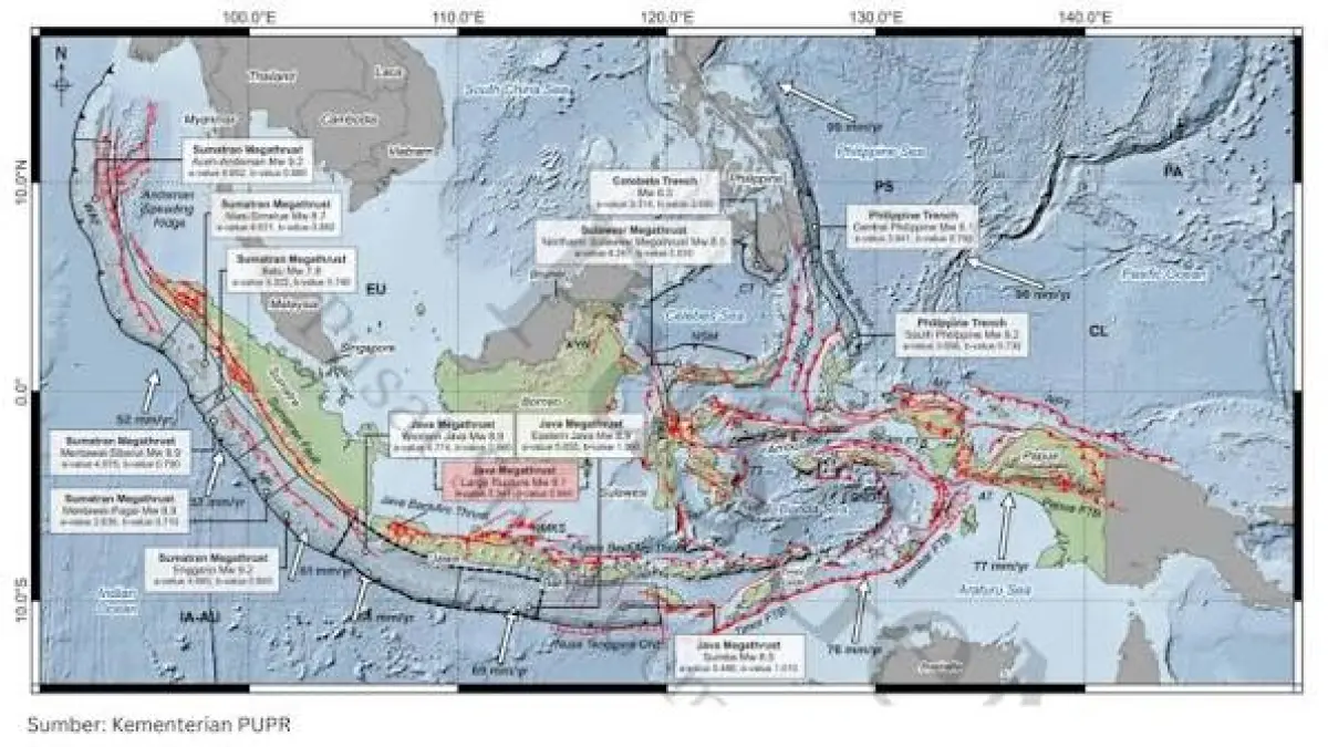 Peta Zona Megathrust