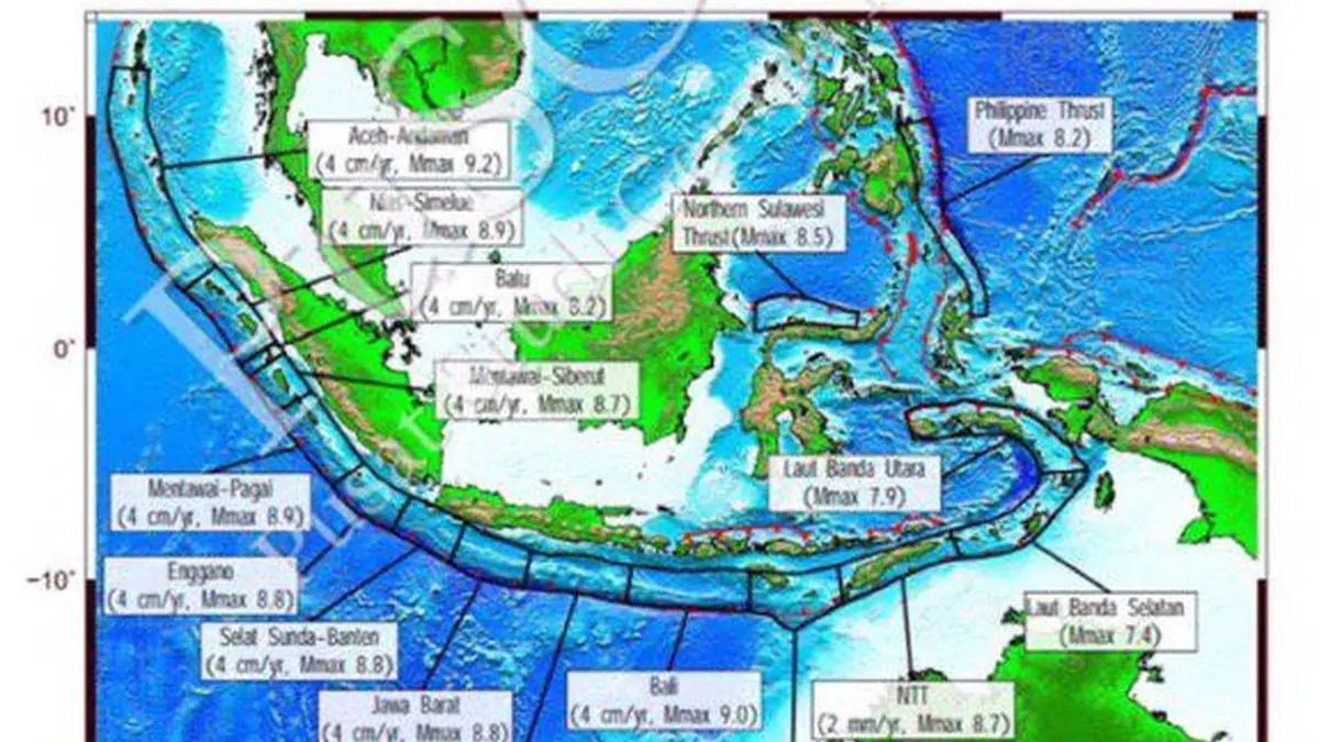 Peta Zona Megathrust
